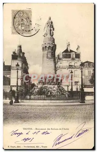 Troyes Cartes postales Monument des enfants de l'Aube