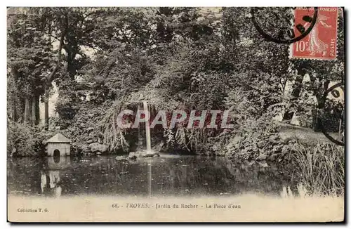 Troyes Ansichtskarte AK Jardin du rocher La piece d&#39eau