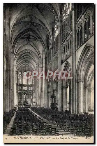 Troyes Cartes postales Cathedrale la nef et le choeur