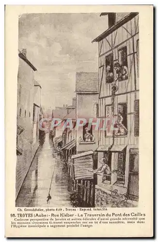TRoyes Cartes postales Rue Kleber Le traversion du pont des Cailles