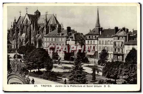 TRoyes Cartes postales Jardin de la prefecture et Saint Ubain