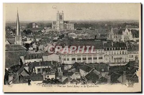 TRoyes Cartes postales Vue sur Saint Remy et la cathedrale