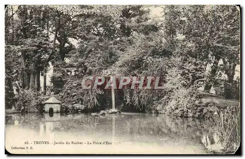 TRoyes Cartes postales Jardin du rocher La piece d&#39eau