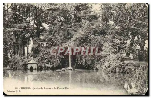 TRoyes Cartes postales Jardin du rocher La piece d'eau