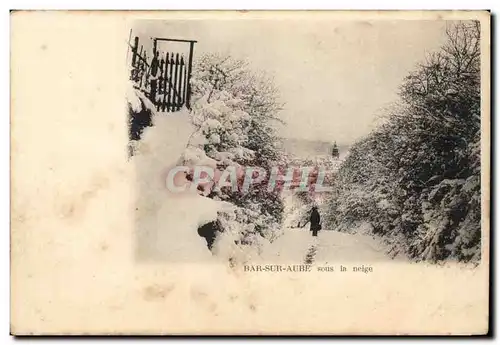 Bar sur Aube - sous la neige - Cartes postales