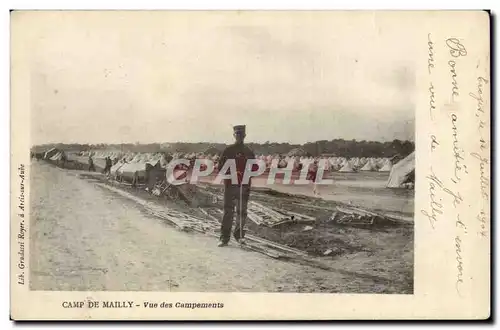 Camp de Mailly - Vue des Campements - soldat - Cartes postales
