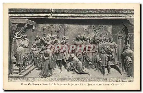 Orleans Ansichtskarte AK Bas relief de la statue de Jeanne d&#39arc (devant Charles VII)