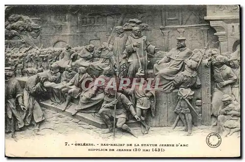 Orleans Cartes postales Bas relief de la statue Jeanne d'arc Supplice de Jeanne (30 mai 1431)