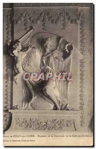 Cartes postales Chateau de Sully sur Loire Panneau de la cheminee de la salle des tableaux (ange angel)
