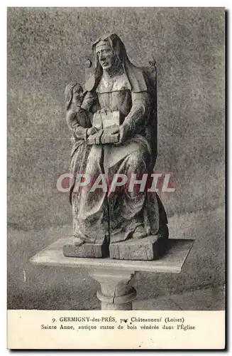 Germigny des Pres Ansichtskarte AK Sainte Anne antique statue de bois veneree dans l&#39eglise