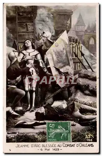 Ansichtskarte AK Jeanne d&#39arc blessee au combat d&#39Orleans 6 mai 1429