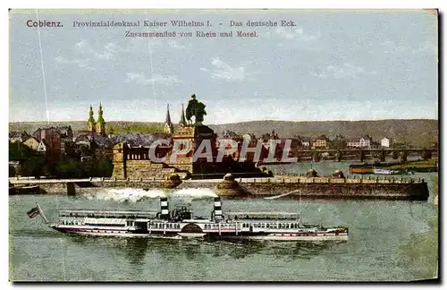 Cartes postales Koblenz Provinzialdenkaml Kaiser Wilhelms I Das Deutsches Eck