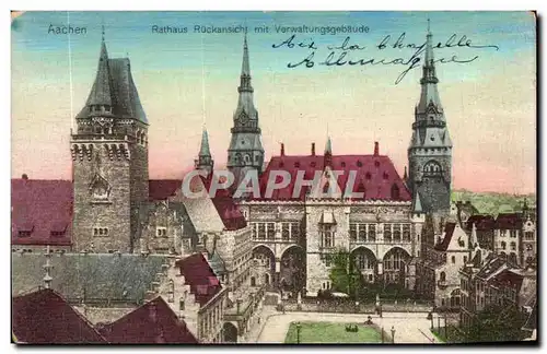 Cartes postales Aachen Rathaus Rucksansicht mit Verwaltungsgebaude