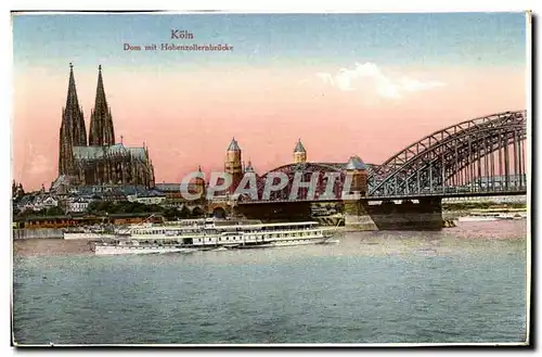 Cartes postales Koln Dom mit Hohenzollernbrucke