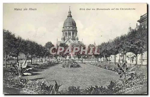 Cartes postales Mainz Blick uber die Blumenbeefe auf die Christuskirche