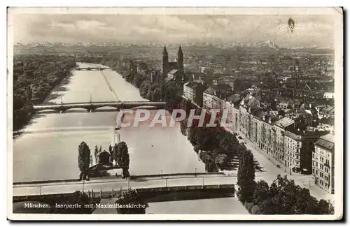 Ansichtskarte AK Munchen Isarpartie mit Maximilianskirche