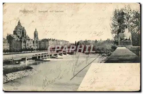 Cartes postales Munchen Isarquai mit Isarlust