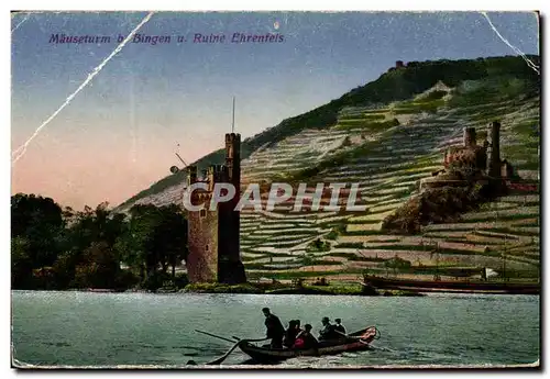 Cartes postales Mauseturm b Bingen u ruine Ehrenfels