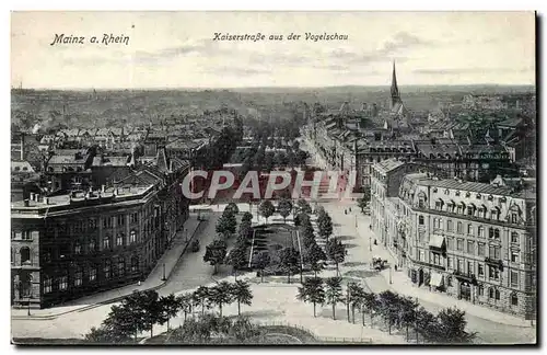 Cartes postales Mainz am rhein Kaiserstrasse aus der Vogelschau