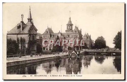 Mulhouse Ansichtskarte AK L&#39hotel des Postes et le canal