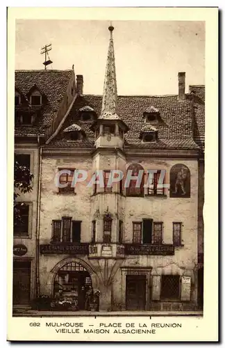 Mulhouse Cartes postales Place de la Reunion Vieille maison alsacienne