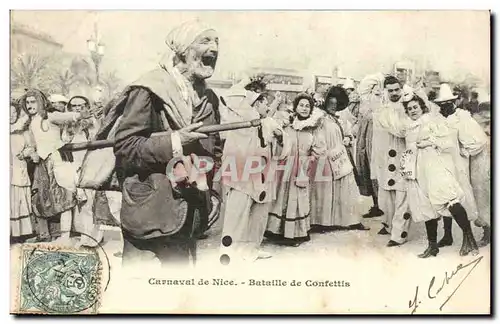 Carnaval de Nice - Bataille de Confetti - Cartes postales Clowns Pierrot Pierrots TOP