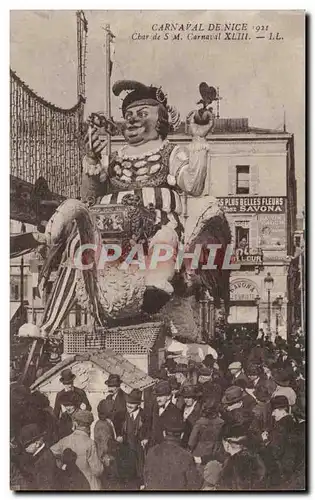 Carnaval de Nice - Char de S M Carnaval XLII - 1921 - Cartes postales