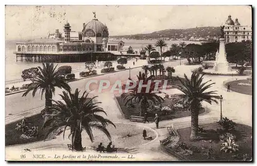 Nice Cartes postales Les jardins et la jetee promenade