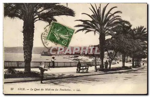 Nice Cartes postales le quai de Midi vu des ponchettes