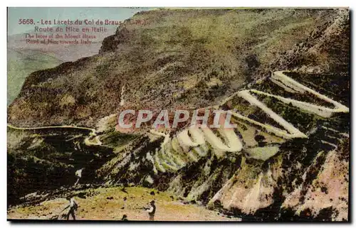 Cartes postales Les lacets du col de Braus Route de Nice en Italie