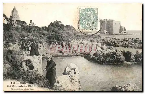 Cannes Cartes postales Ile et chateau St honorat