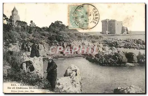 Cannes Cartes postales Ile et chateau St Honorat