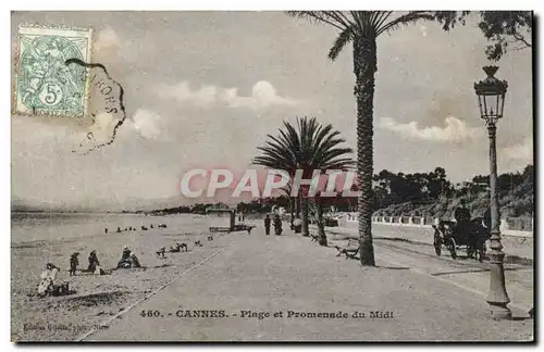 Cannes Cartes postales plage et promenade du Midi