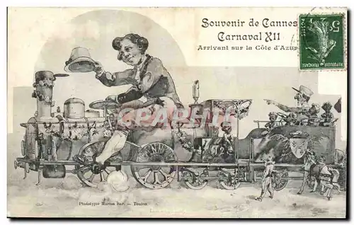 Cannes Cartes postales CArnaval Arrivant sur la cote d&#39Azur (train)