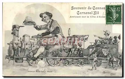 Cannes Cartes postales CArnaval Arrivant sur la cote d'Azur (train)