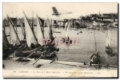 Cannes Cartes postales Le port et le mont Chevalier