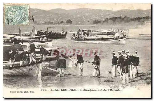 Juan les Pins - Debarquement de l&#39Escadre - bateau - Cartes postales