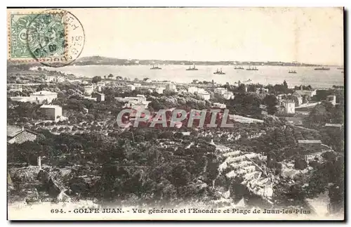 Golfe Juan - Vue Generale et l&#39Escadre et Plage de Juan les Pins Ansichtskarte AK