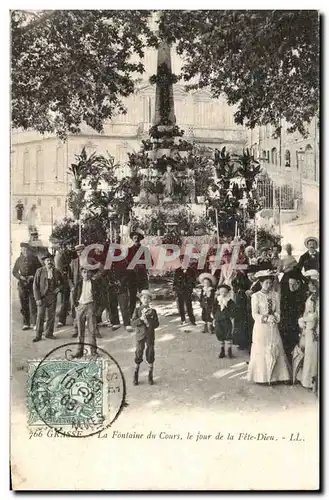 Grasse Ansichtskarte AK La fontaine du cours le jour de la Fete Dieu