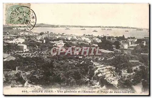 Golfe Juan Ansichtskarte AK Vue generale de l&#39escadre et plage de Juan les Pins