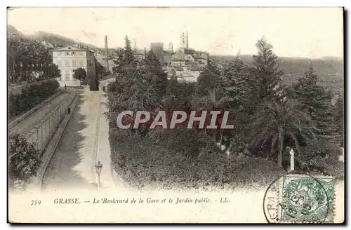 Grasse Ansichtskarte AK Le boulevard de la gare et le ajrdin public