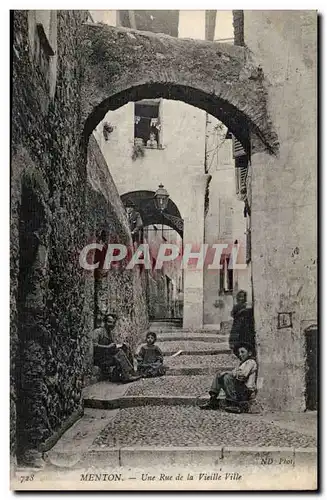 Menton - Une Rue de la Vieille Ville - enfants - Ansichtskarte AK