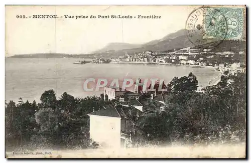 Menton - Vue prise du Pont Saint Louis - Frontiere - Ansichtskarte AK