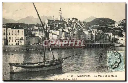 Menton - La Ville et le Quai - Cartes postales