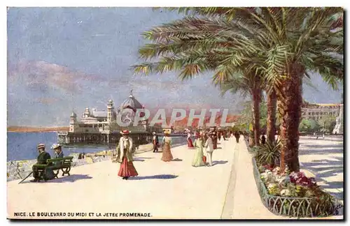 Nice Moderne Karte Le boulevard du Midi et la jetee promenade