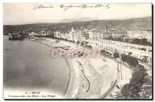 Nice Ansichtskarte AK Promenade du Midi la plage