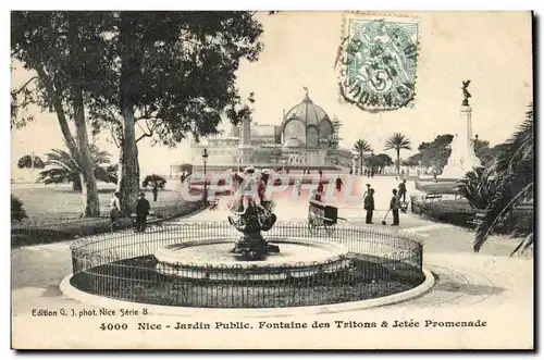 Nice - Jardin Public - Fontaine des Tritons et Jetee Promenade - Ansichtskarte AK