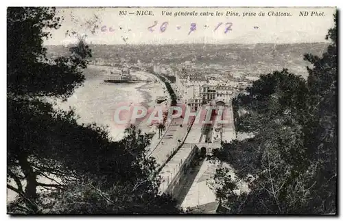 Nice Cartes postales Vue generale entre les Pins prise du chateau