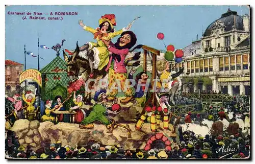 Nice Cartes postales Carnaval A robinson (ane donkey mule)