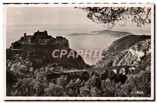 Eze Moderne Karte Le vieux village le viaduc La Mayenne Corniche et le Cap Ferrat